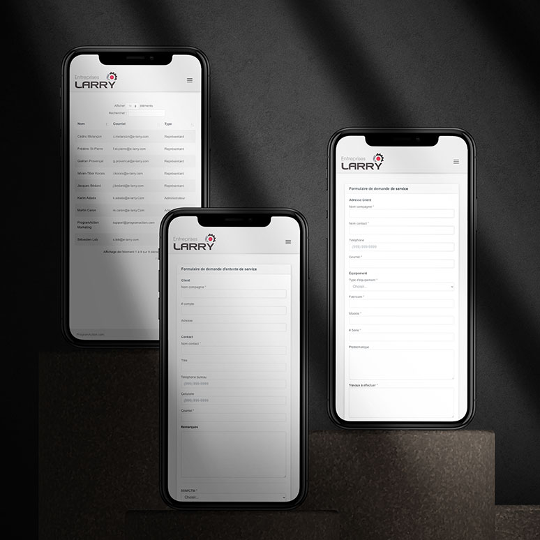 Applications Web sur téléphone